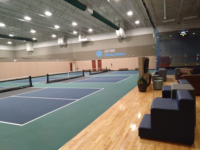 A pickleball court at Life Time City Centre Houston.