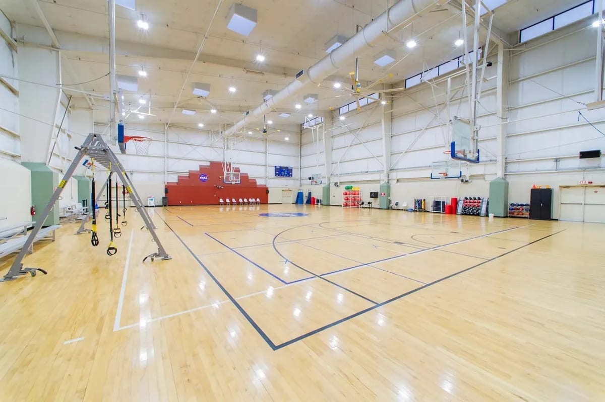 A pickleball court at Starport NASA JSC Gilruth Center.