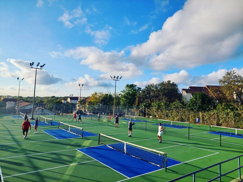 A pickleball court at Thousand Oaks Family YMCA.