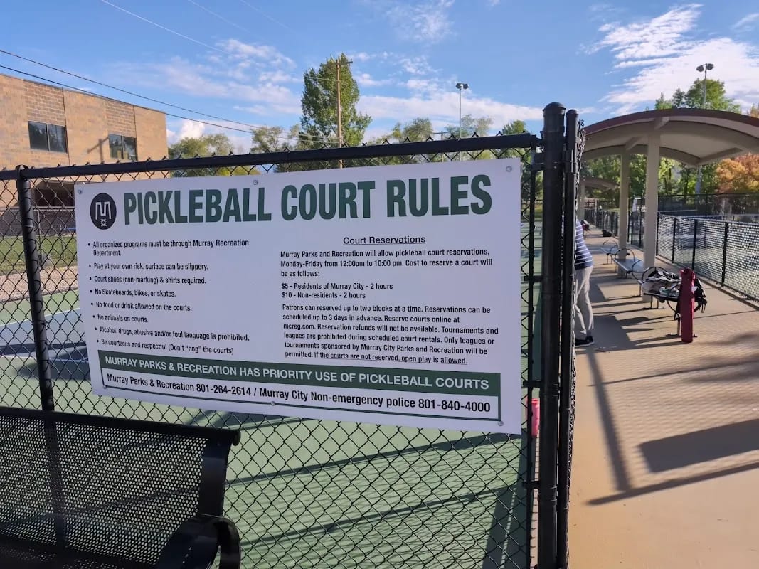 A pickleball court at Murray Park Pickleball Courts.