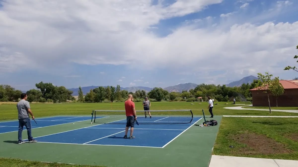 A pickleball court at Mill Race Park.