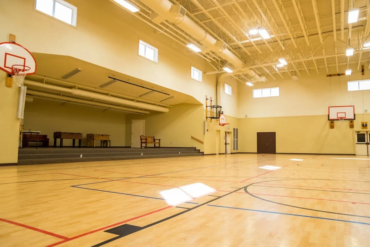 A pickleball court at Youth and Family Link.