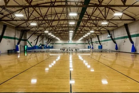 A pickleball court at The Warehouse Athletic Facility.