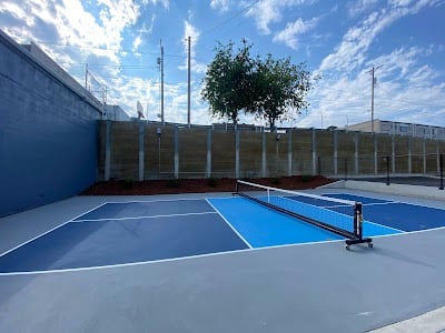 A pickleball court at THE DROP Pickleball Club.