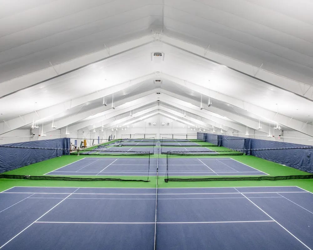 A pickleball court at Vancouver Tennis And Racquetball Center.